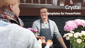  Presentation with flower - Theme having nature people retail marketing - florist receiving discount card background and a tawny brown colored foreground