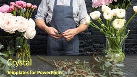  Presentation with beautiful floral border flower design - Colorful slide set enhanced with nature people retail marketing - male florist creating beautiful bouquet backdrop and a tawny brown colored foreground