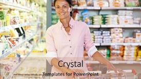  Presentation with supermarket trolley - Colorful presentation design enhanced with beautiful sunset in the hague evening in scheveningen sea and sea gulls backdrop and a light blue colored foreground.