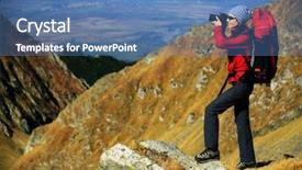  Presentation with shooting - Amazing theme having nature photographer shooting in the mountains backdrop and a teal colored foreground