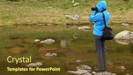  Presentation with shooting - Slide deck featuring nature photographer shooting in the outdoors background and a tawny brown colored foreground