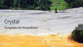  Presentation with copper mine - PPT theme having nature pollution of a copper background and a light gray colored foreground