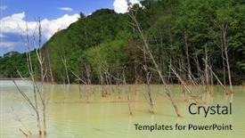  Presentation with copper mine - Beautiful PPT theme featuring nature pollution of a copper backdrop and a  colored foreground