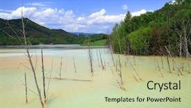  Presentation with copper mine - PPT layouts enhanced with nature pollution of a copper background and a mint green colored foreground