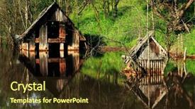  Presentation with copper mine - PPT theme enhanced with nature pollution of a copper background and a tawny brown colored foreground