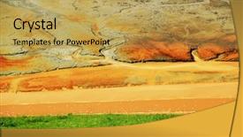 Presentation with copper mine - PPT theme featuring nature pollution of a copper background and a yellow colored foreground