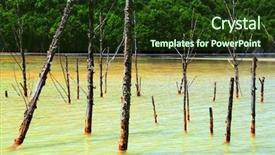  Presentation with copper mine - PPT layouts consisting of nature pollution of a copper background and a tawny brown colored foreground