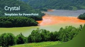  Presentation with copper mine - Colorful presentation enhanced with nature pollution of a copper backdrop and a ocean colored foreground