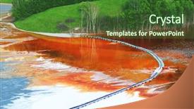  Presentation with copper - Audience pleasing presentation theme consisting of nature pollution of a copper backdrop and a forest green colored foreground