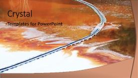  Presentation with copper mine - Theme with nature pollution of a copper background and a red colored foreground