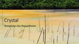  Presentation with copper mine - Slides having nature pollution of a copper background and a yellow colored foreground