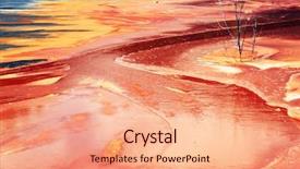  Presentation with copper mine - Beautiful slide set featuring nature pollution of a copper backdrop and a coral colored foreground