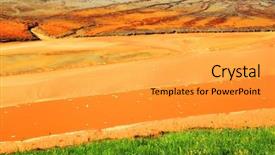  Presentation with copper mine - Presentation featuring nature pollution of a copper background and a  colored foreground