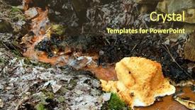  Presentation with gold mine - Amazing PPT theme having nature pollution of a gold backdrop and a tawny brown colored foreground