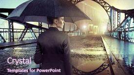  Presentation with rain city - Amazing slide set having city budget - businesswoman standing in the rain backdrop and a wine colored foreground