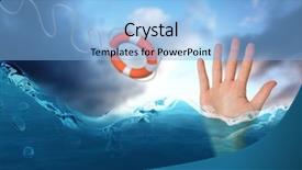  Presentation with spread - Cool new slide deck with hand with fingers spread out against scenic view of sky 3d backdrop and a light blue colored foreground