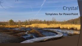  Presentation with czech republic - PPT theme consisting of nature-reserve-soos-western-bohemia background and a light blue colored foreground