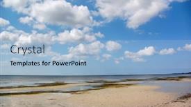  Presentation with blue sky - Cool new slide deck with nature-salt-lake-sandy-wild backdrop and a light blue colored foreground