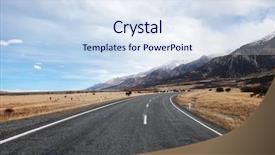  Presentation with asphalt road - Slides having nature scenes - asphalt road to the national background and a sky blue colored foreground