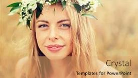  Presentation with summer flowers - PPT theme consisting of nature-summer-holidays-vacation background and a coral colored foreground