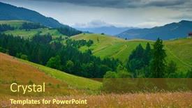  Presentation with beautiful nature - Presentation theme consisting of nature-summer-landscape-in-carpathian background and a tawny brown colored foreground