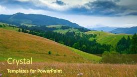  Presentation with beautiful nature - Presentation theme consisting of nature-summer-landscape-in-carpathian background and a tawny brown colored foreground