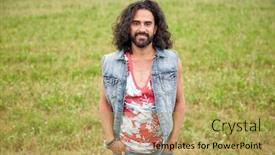  Presentation with hippie - Audience pleasing PPT theme consisting of groovy retro portrait - nature summer youth culture backdrop and a yellow colored foreground