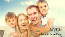  Presentation with kid s happy fathers day - Beautiful slide set featuring nature sunny day good mood backdrop and a coral colored foreground