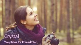  Presentation with swamp - Cool new PPT theme with nature swamp - young beautiful and happy woman backdrop and a tawny brown colored foreground