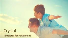  Presentation with free nature - Slides consisting of nature together joyful family free background and a cream colored foreground