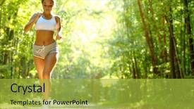  Presentation with runner - Slide deck featuring pretty young girl runner background and a yellow colored foreground