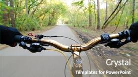  Presentation with bikers - PPT theme consisting of view from bikers eyes motion background and a gray colored foreground