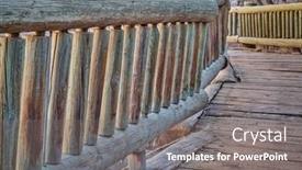  Presentation with walking trail - Amazing PPT theme having nature-trail-wooden-boardwalk backdrop and a gray colored foreground