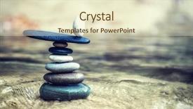  Presentation with harmony and balance rock - Amazing presentation theme having nature waterfalls - balanced rock zen stack backdrop and a cream colored foreground