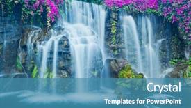  Presentation with waterfall - Colorful slide set enhanced with nature waterfalls - beautiful blue waterfall in hawaii backdrop and a teal colored foreground