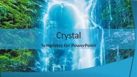  Presentation with waterfall - Audience pleasing PPT theme consisting of nature waterfalls - beautiful waterfall lush waterfall backdrop and a teal colored foreground