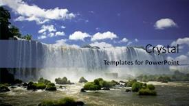  Presentation with falls - PPT layouts with nature waterfalls - iguazu falls background and a teal colored foreground