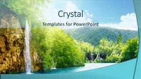  Presentation with waterfall - Amazing slide set having nature waterfalls - waterfall in deep forest backdrop and a light blue colored foreground