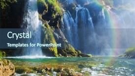  Presentation with clear water - Beautiful presentation featuring nature waterfalls - waterfall in forest crystal clear backdrop and a ocean colored foreground