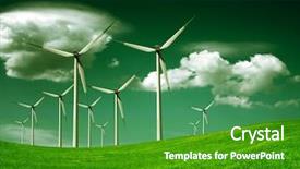  Presentation with ecology - PPT theme consisting of windmill abstrack - ecology background and a shamrock green colored foreground
