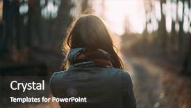  Presentation with freedom - Slide deck consisting of nature winter - woman enjoy freedom outdoor background and a  colored foreground