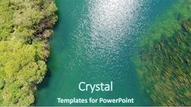  Presentation with nature river - PPT theme enhanced with nature with clean drinking water background and a ocean colored foreground
