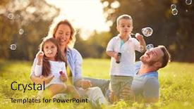  Presentation with conflicts parents and children - PPT theme consisting of nature with soap bubbles background and a yellow colored foreground