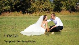  Presentation with married couple - PPT theme consisting of nature with their german shepherd background and a yellow colored foreground