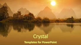  Presentation with china - Audience pleasing slide deck consisting of nature yellow - sunset landscape of yangshuo backdrop and a tawny brown colored foreground