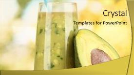  Presentation with fresh avocado - Slides featuring nature yellow - useful fresh avocado and half background and a blonde colored foreground