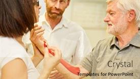  Presentation with chiropractor - Beautiful PPT layouts featuring naturopath-and-chiropractor-team-treats backdrop and a coral colored foreground