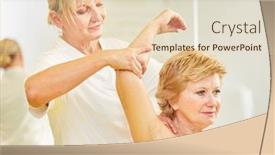  Presentation with chiropractic - PPT theme with naturopath-treats-shoulder-pain background and a lemonade colored foreground