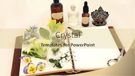  Presentation with hemp oil - Presentation theme consisting of naturopathic-herbal-medicine-preparation background and a blonde colored foreground