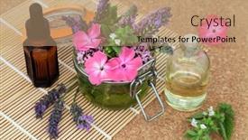  Presentation with aromatherapy oil - Presentation design consisting of naturopathic-herbal-medicine-with-summer background and a coral colored foreground